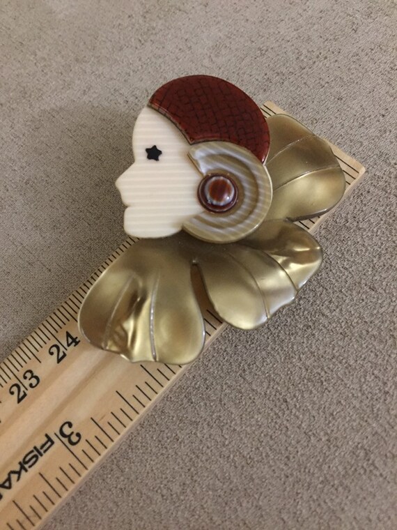 Vintage Lea Stein Paris Art Deco Classic French Flapper Lady Woman