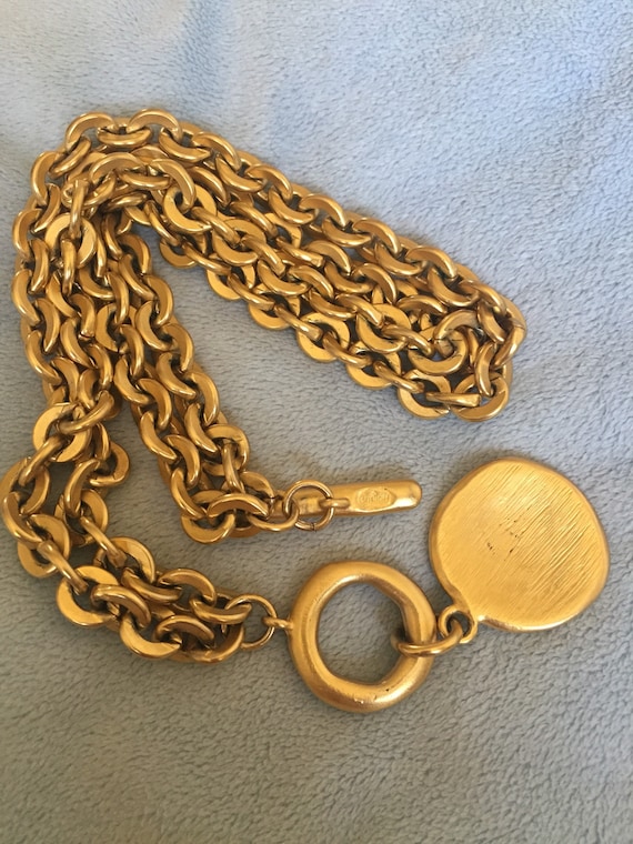 Givenchy Runway Couture matte Gold Toggle Necklac… - image 2