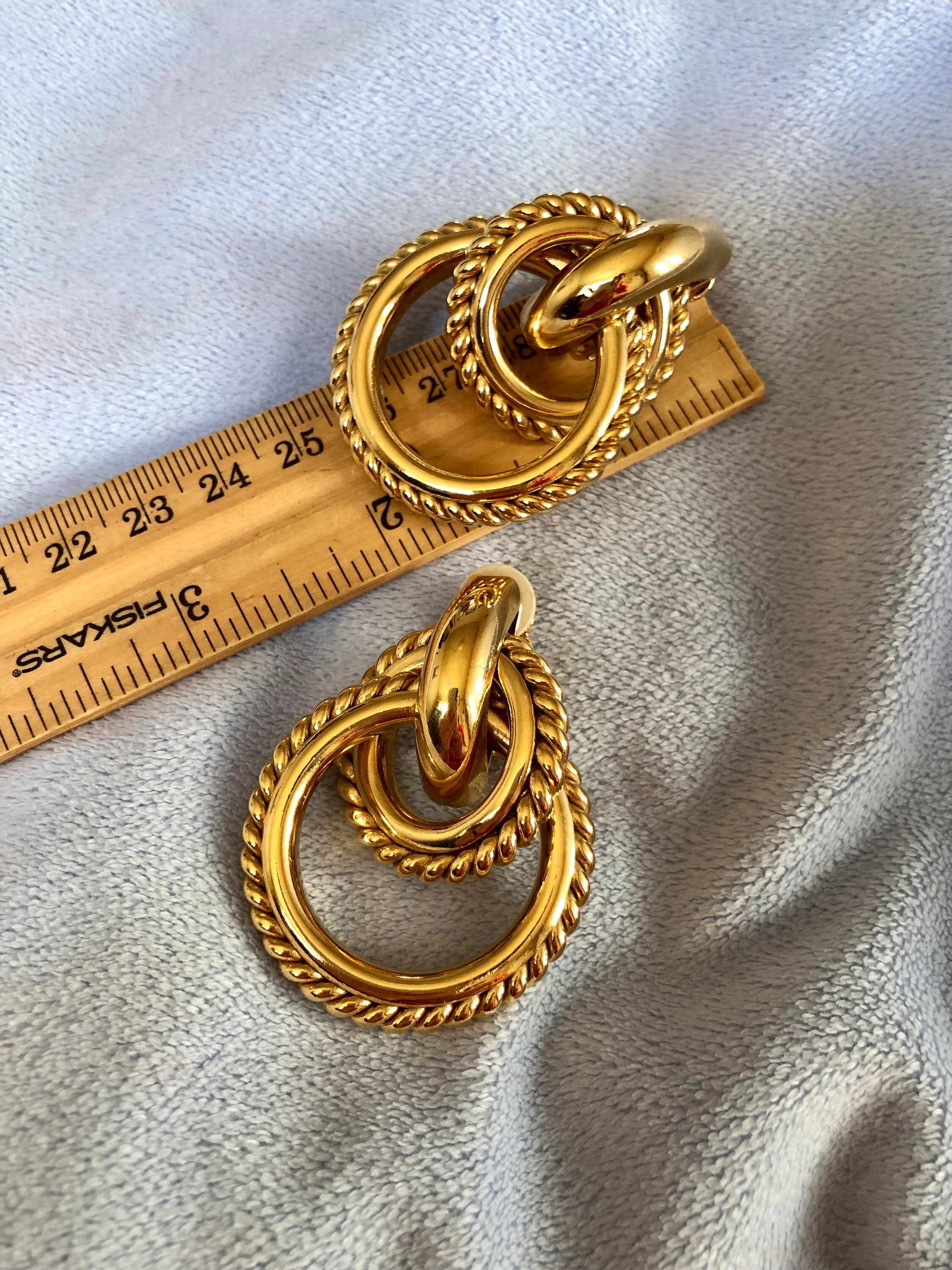 Vintage 1980 Givenchy Double Hoop Rope Design Earrings - Etsy