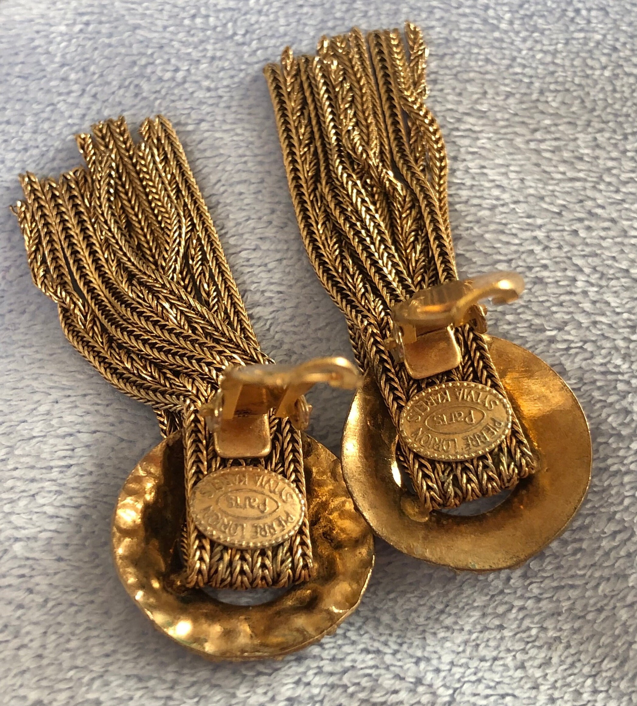 Vintage 1970 French Pierre Lorion Paris Sylvia Karels Earrings 