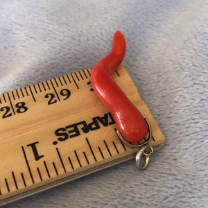 Antique Carved Salmon Red Coral pendant charm image 8