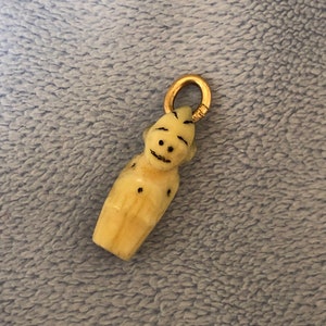 Antike Alaska Inuit Billiken geschnitzte Glücksbringer Anhänger Charme