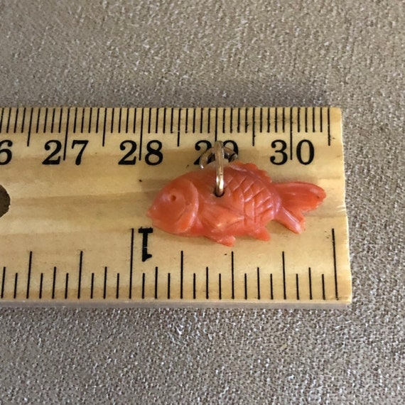 Antique Carved Coral Fish pendant or charm - image 2