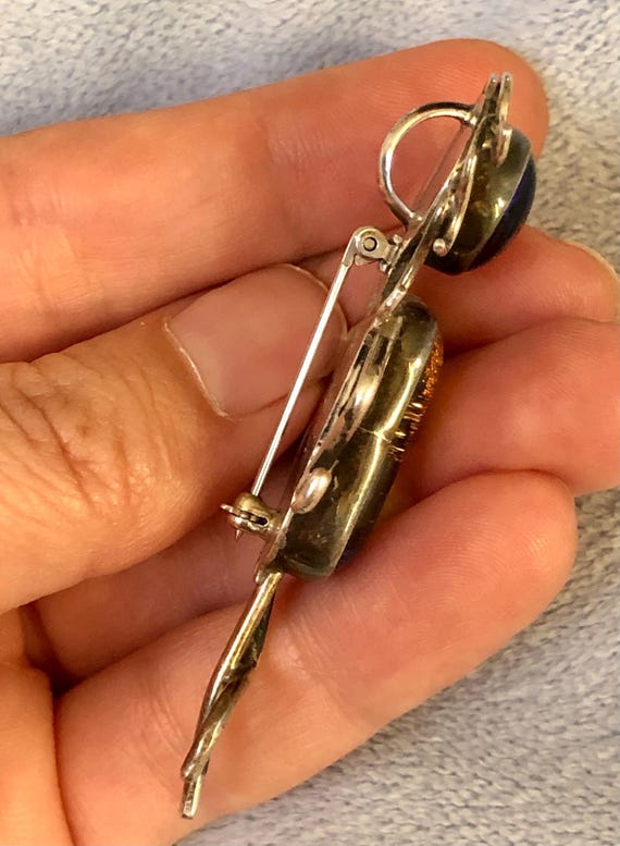 Handmade Sterling Signed Multi Color Dichroic Gla… - image 4