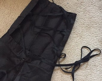 Vintage 1970's Open Back Mono Negro TALLA 5 PEQUEÑO