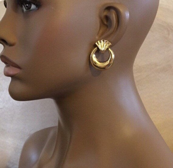 Vintage 14K Gold Filled signed Carla Hoop Earrings Pi… Gem