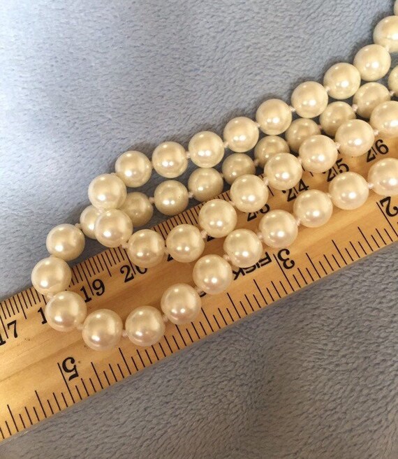 Vintage Flappers pearl necklace 18 inch with ball… - image 6
