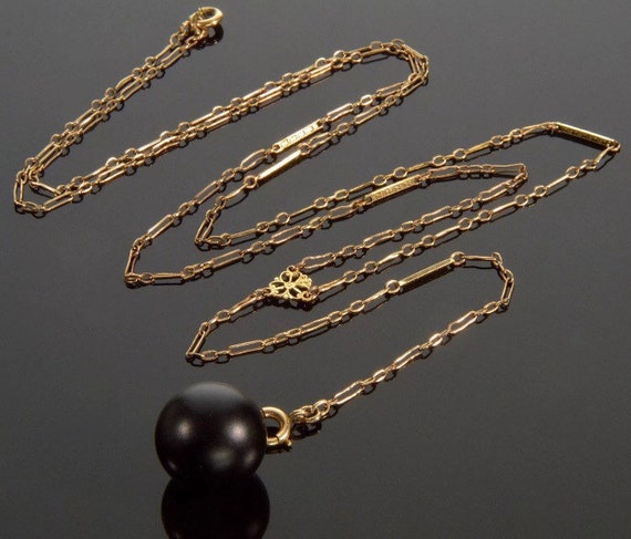 Victorian French Jet Orb Necklace - image 1