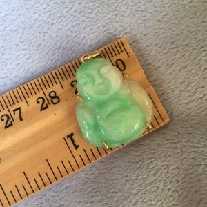 Beauty 14K Gold Jade Buddha Pendant For necklace Apple Green Jade