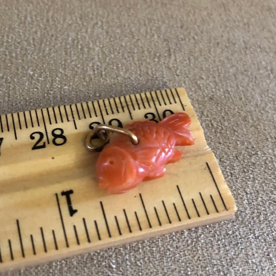 Antique Carved Coral Fish pendant or charm - image 8