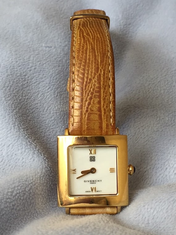 Vintage Givenchy mujer reloj de pulsera de cuero marrón zafiro - Etsy España