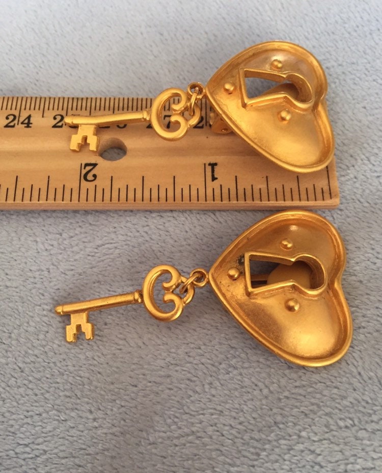 ◆VINTAGE HOLLYWOOD◆ Porte Love Lock Earrings VH2379EA001B Ralph Lauren | Heart Lock Stud Earrings | Gold | Watchshop