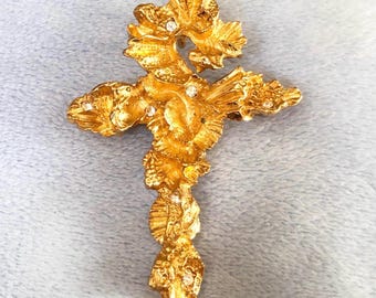 クリスチャンラクロア　ゴールドブローチ 大　ヴィンテージ　バロック風　LVMH Christian Lacroix - Broche vintage croix - Etsy 日本