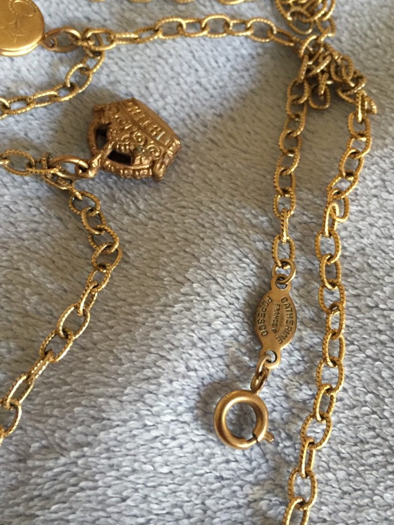 Locket Bon Vintage Catherine Popesco France Bon Voyage Charm Necklace W/cross ...