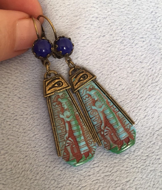 Vintage Egyptian Theme sweet Romance Earrings - image 6