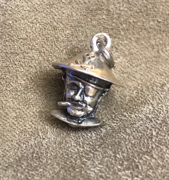 Vintage 3D Sterling Silver Handsome Pirate Charm