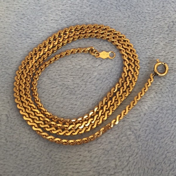 Vintage 1950’s Serpentine Chain necklace 18 inch marked A Co. 12K 1/20