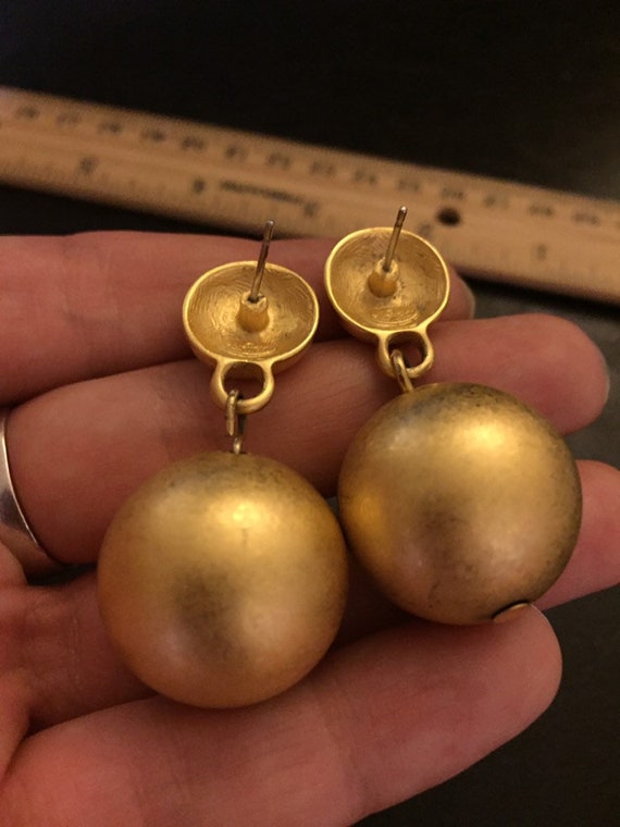 Rare Givenchy earrings Matte Gold Pebble   Givenc… - image 3