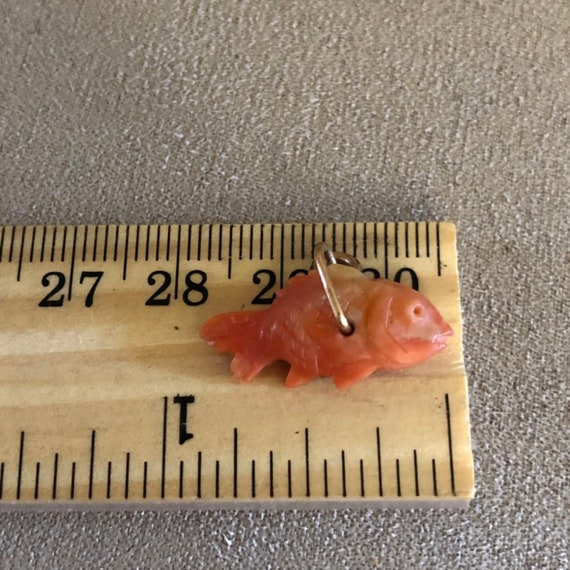 Antique Carved Coral Fish pendant or charm - image 5