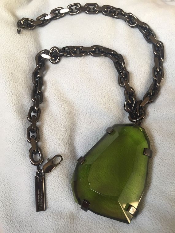 Vintage Rare Burberry Chain Link Necklace w/Facet… - image 2