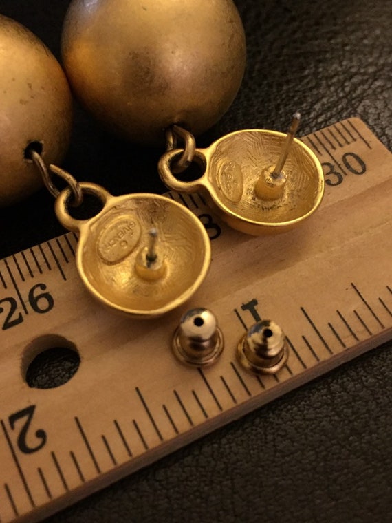Rare Givenchy earrings Matte Gold Pebble   Givenc… - image 5