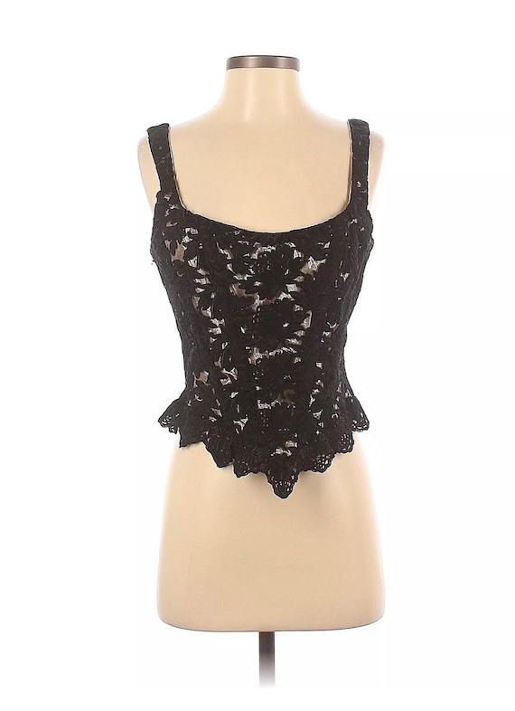 Vintage Gigi Clark 1990s Black Lace Bustier black… - image 2