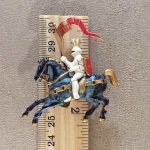 Vintage made in Germany Medieval Knight Armor Enamel Brooch pin
