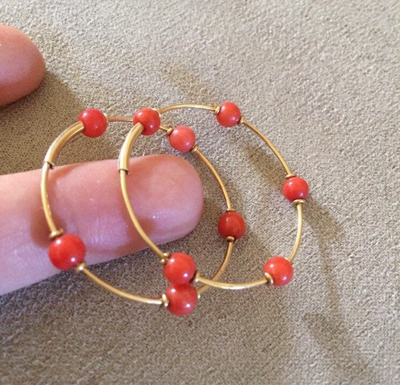 gold endless hoop earrings 18k