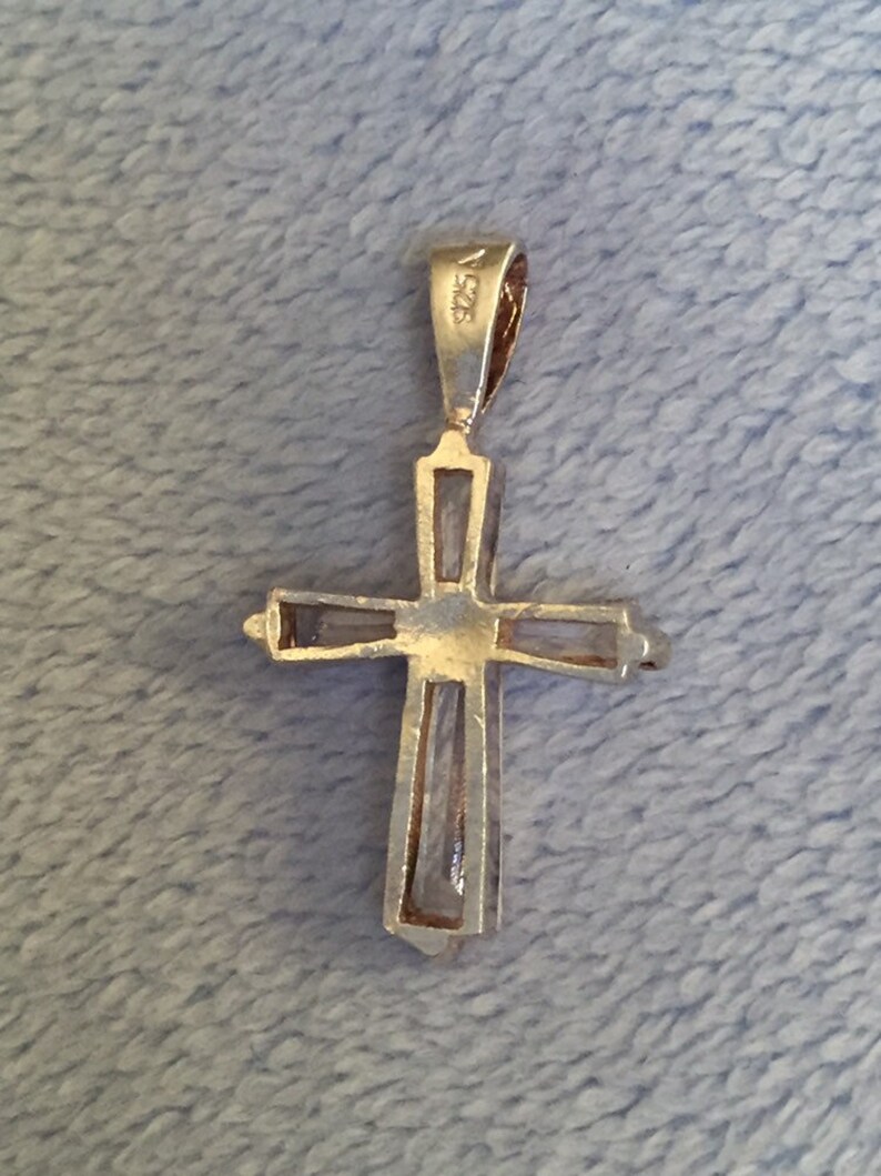 Sterling silver crystal Cross small pendant image 5