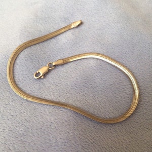 Vintage Sterling Silver Herringbone Bracelet 8”