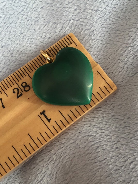 Vintage Green malachite Heart pendant - image 4