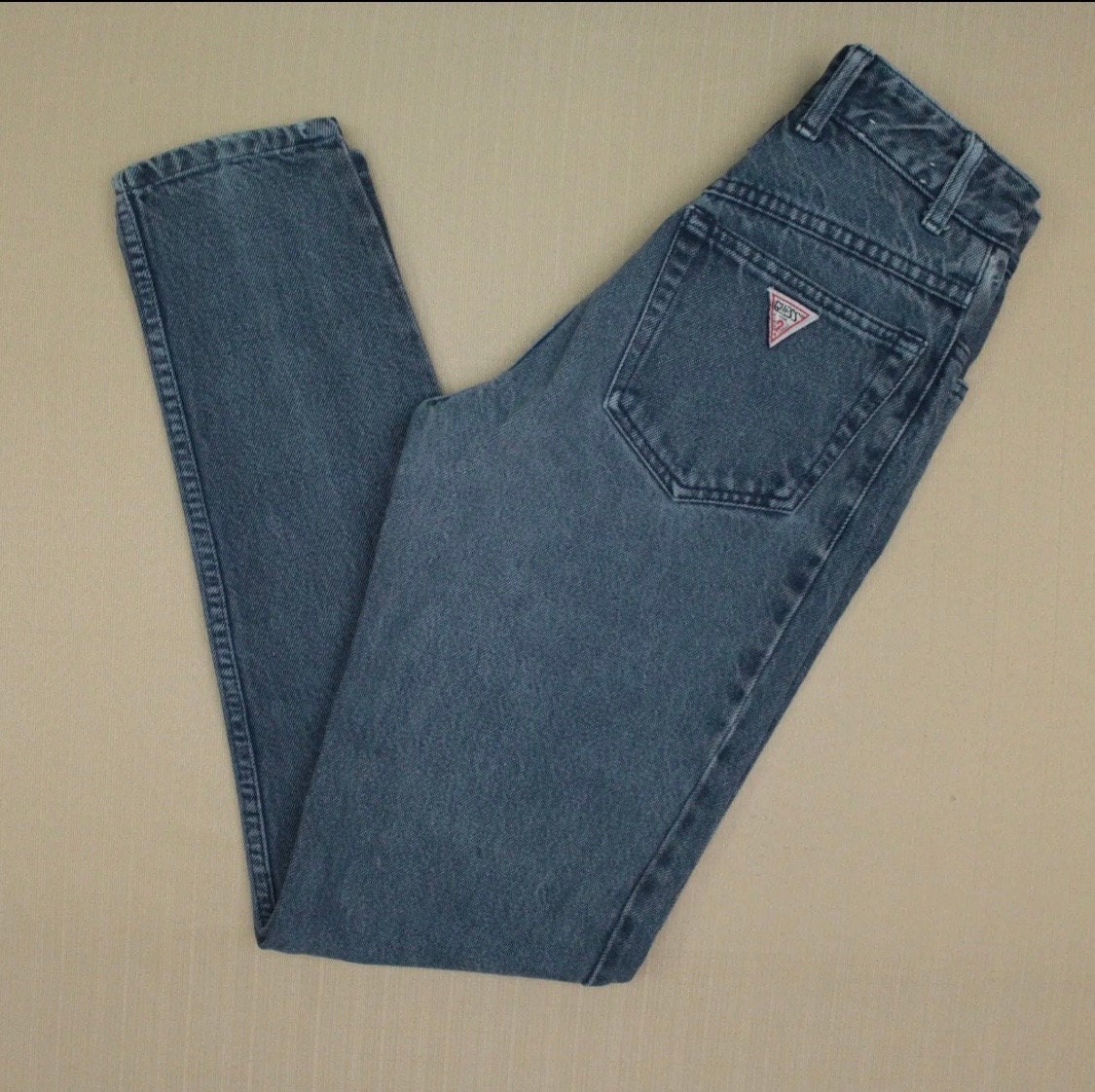 Guess 1050 High Waist Tapered Leg Blue Jeans Women s Sz 27 Vintage