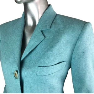 Vintage Black Label Ralph Lauren 100% SILK Blue Blazer Jacket size 6 Classic Collection