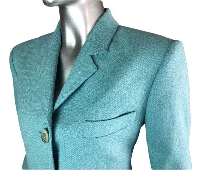 Vintage Black Label Ralph Lauren 100% SILK Blue Blazer
