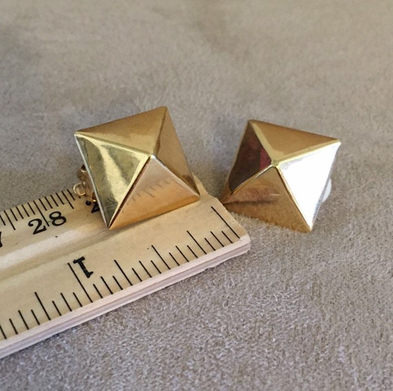 Classic Ralph Lauren RLL Pyramid Earrings  Clip on - image 7