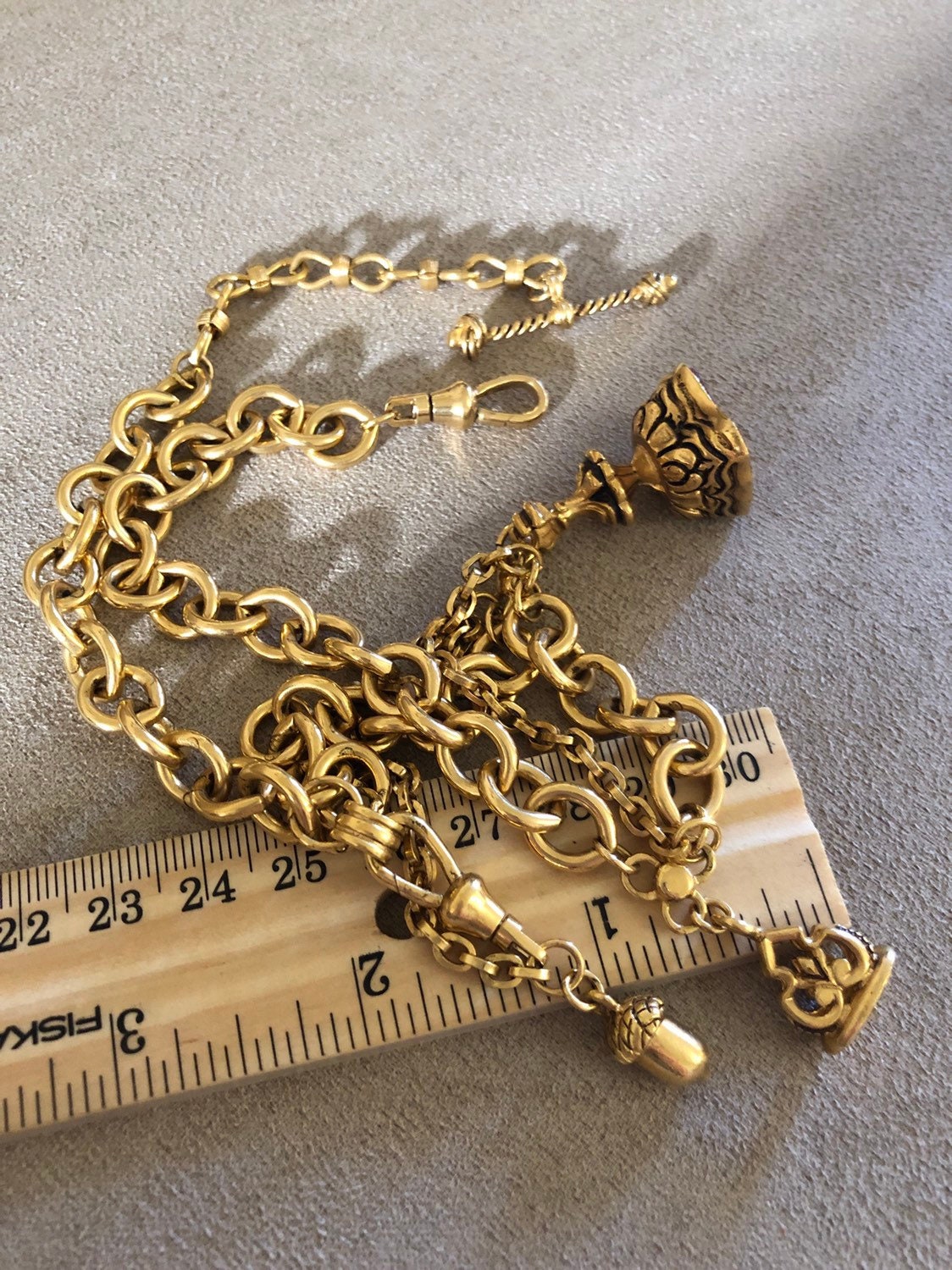 Rare Vintage Ralph Lauren Pocket Watch Fob Chain RLL