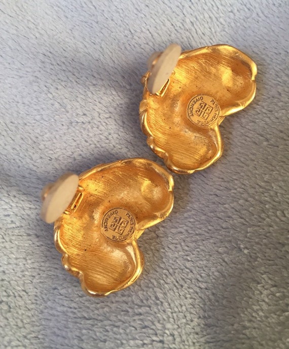 Vintage Givenchy Earrings Heart & Roses Cluster C… - image 8