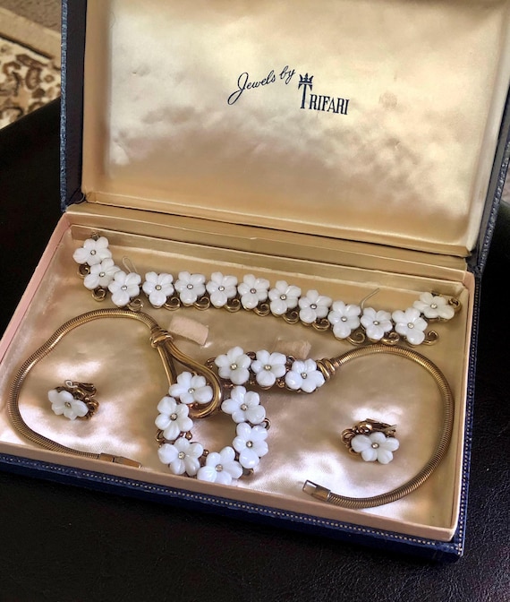 Vintage Trifari 'forget Me Not' Jewelry Set, Alfred Philippe