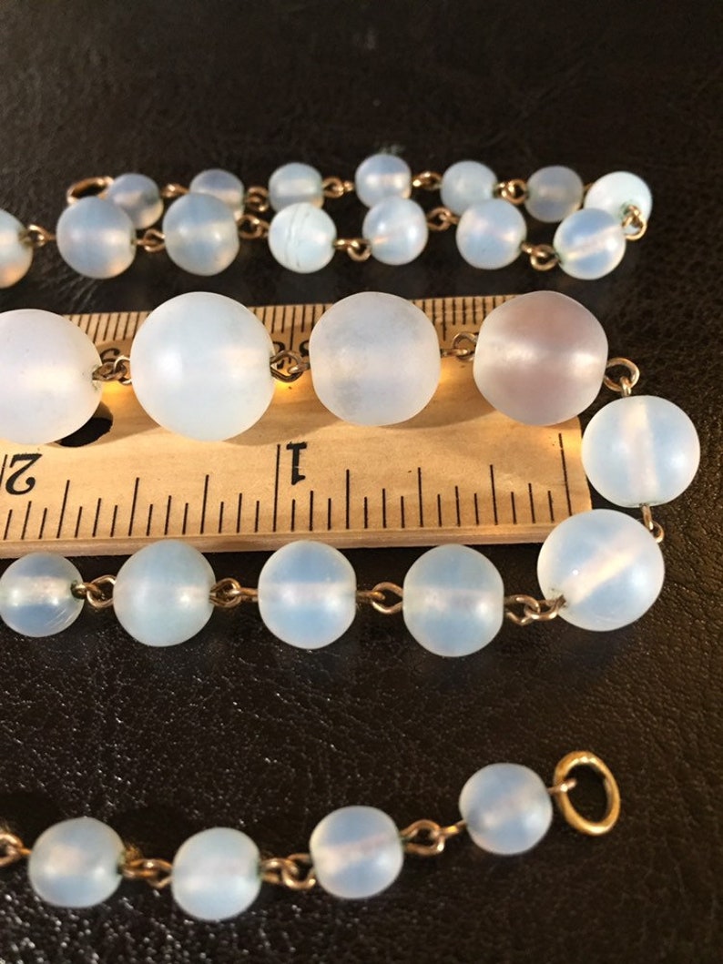 Art Deco Round graduated Opalite Opalescent necklace 18 inch image 2