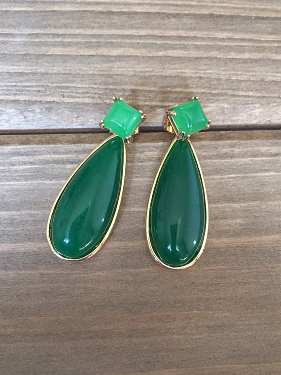 Green onyx earrings clearance