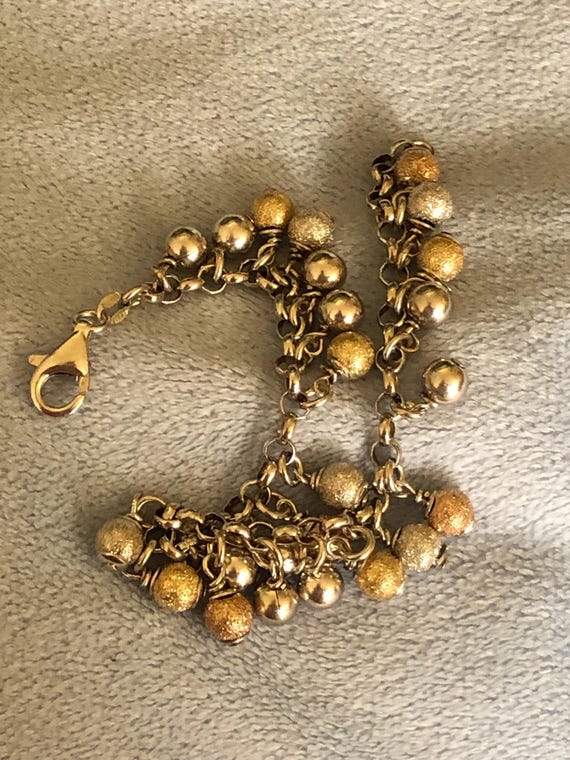 Textured and Solid Sterling Orb Charm Bracelet mu… - image 2