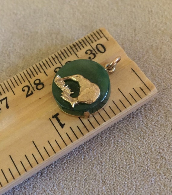 Rare Antique 1910 kiwi Bird Pendent Charm 9ct sol… - image 8