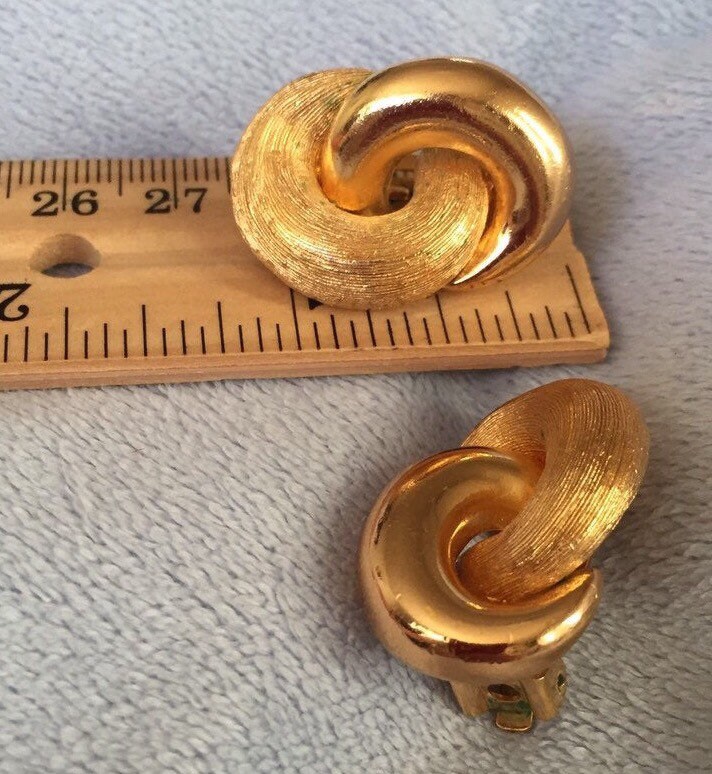 Vintage Christian Dior Clip-on Interlocked Hoop Earrings