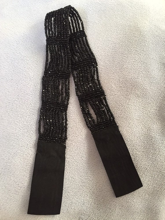 Vintage Art Deco Flapper’s Black Beaded and Ribbo… - image 8