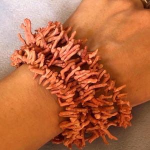 Graduated Angel Skin Pink Coral Branch Necklace or Bracelet 32”