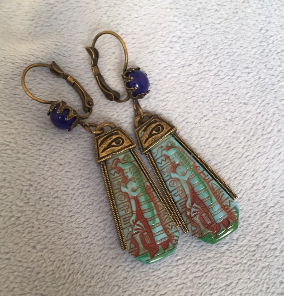 Vintage Egyptian Theme sweet Romance Earrings - image 1