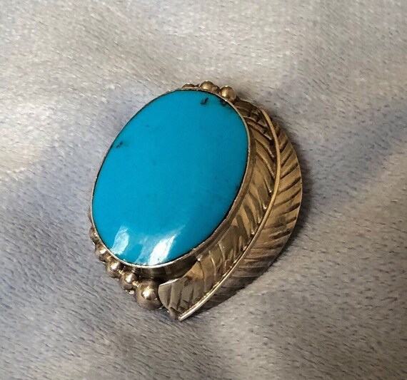 Old Native Navajo Sterling Silver Large Sleeping … - image 1