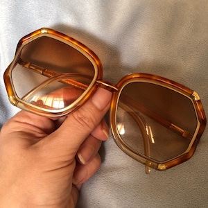 Vintage 1970 Brigitte Bardot style Tortoiseshell Ted Lapidus Sunglasses Oversized Original Frame Paris