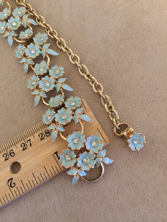 1960 - 1970 Gorgeous Vintage Forget me not blue e… - image 8