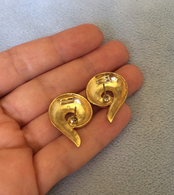 Vintage Trifari earrings Paisley Swirl earrings f… - image 6